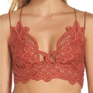 Free People Adella Longline Bralette, Small Copper (orange red)